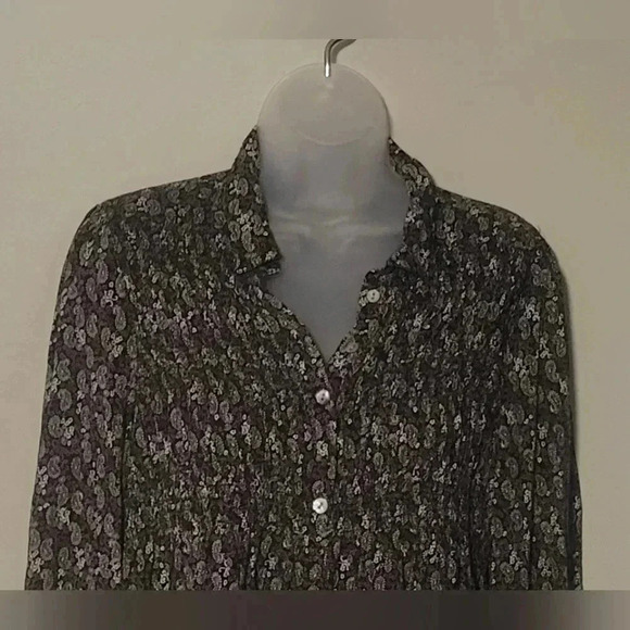 Beachlunchlounge top, Black/White/Brown, Paisley pattern, medium - Picture 2 of 9